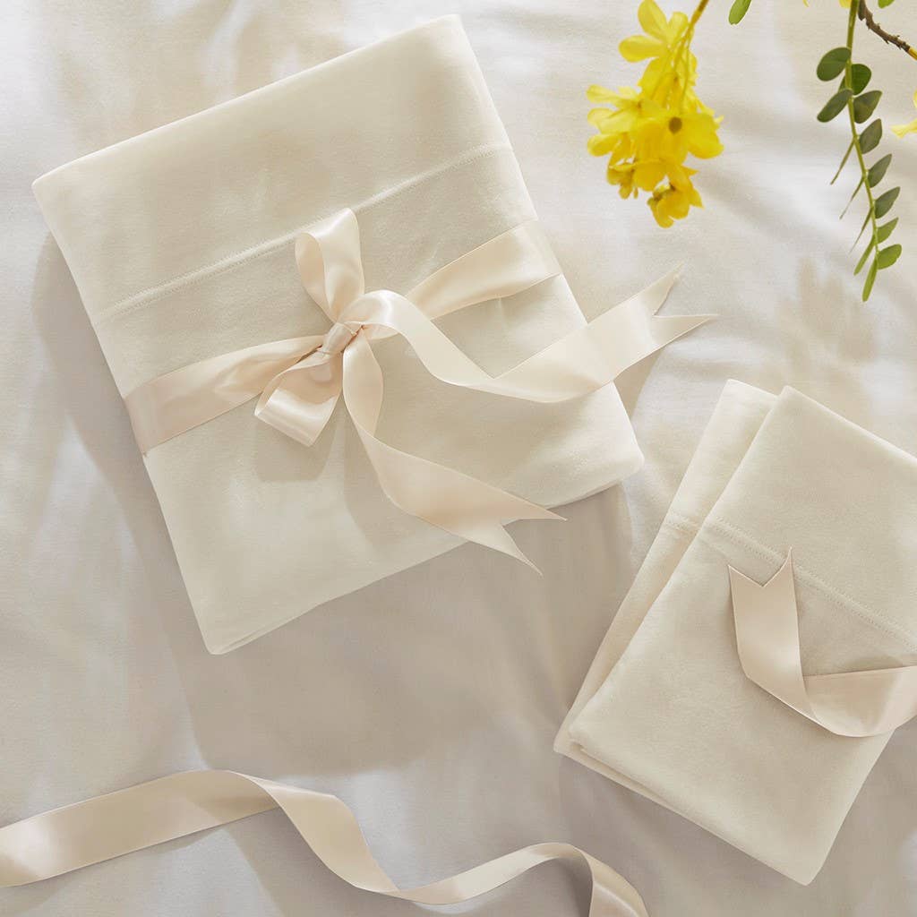 Olliix - All Season Jersey Knit Cotton Blend Sheet Set: Grey / King