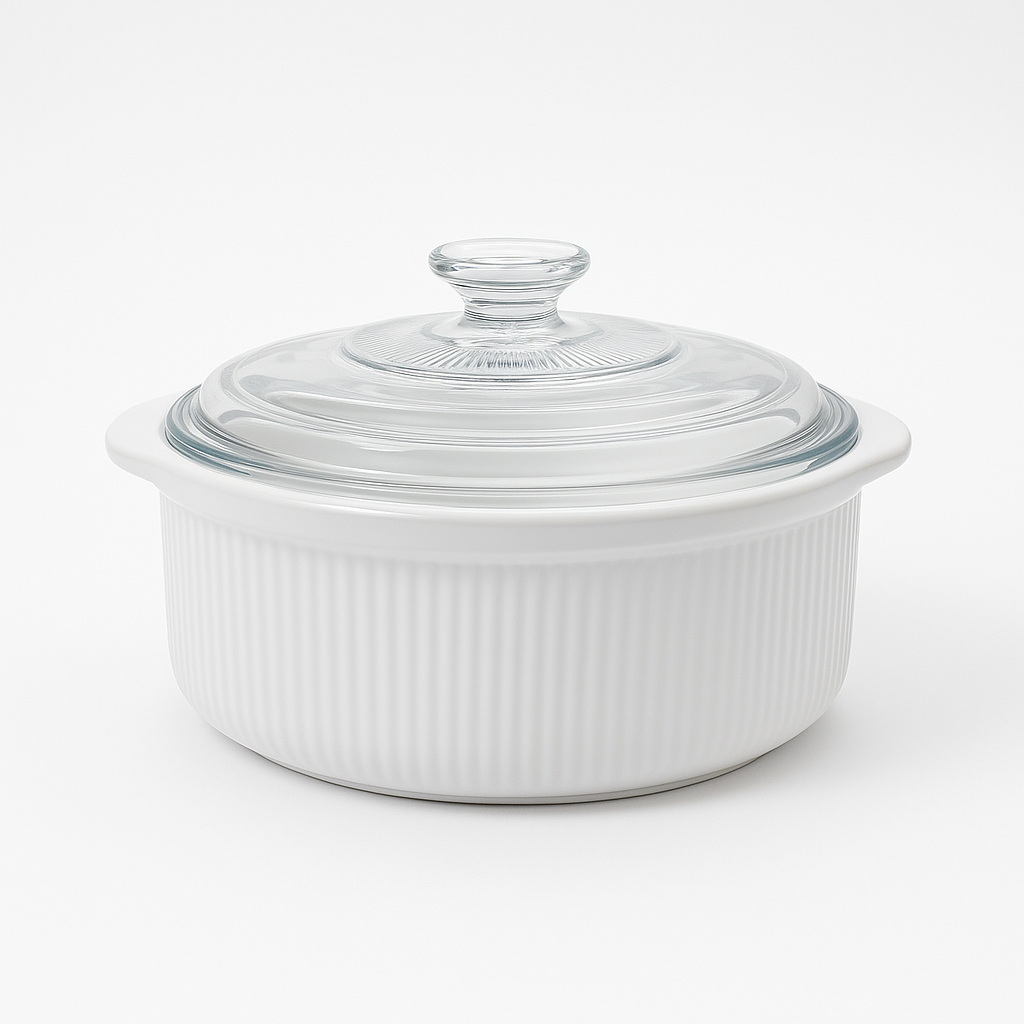 Kadra Kitchenware - Vikko - Casserole Dish with Glass Lid, 8.75", 75 oz