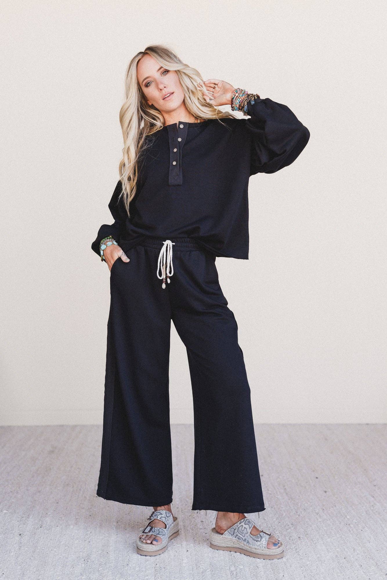 Three Bird Nest - Laid Back Love Pants - Black: Black / L