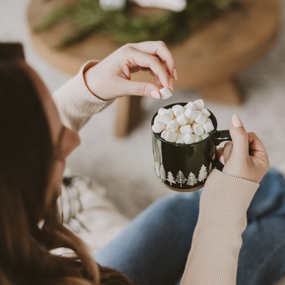 Sweet Water Decor - Pine Trees Stoneware Coffee Mug - Christmas Decor