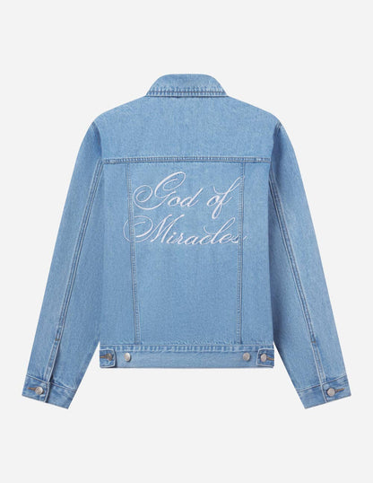 Elevated Faith - God of Miracles Denim Jacket: 2XL