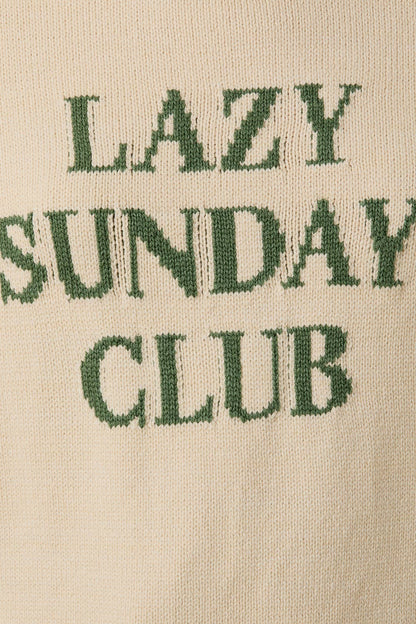 Sunday Edition by LE LIS - ROUND NECK 'LAZY SUNDAY CLUB' SWEATER TOP: CREAM / S