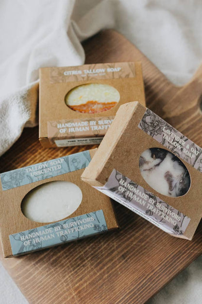Crowned Free - Tallow Soap - Lavender and Oat - Made by Survivors
