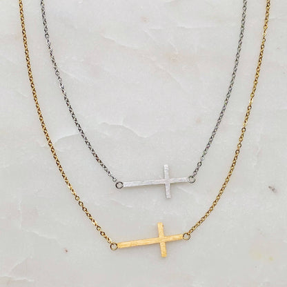 Ellison+Young - Kayla Cross Necklace: Gold