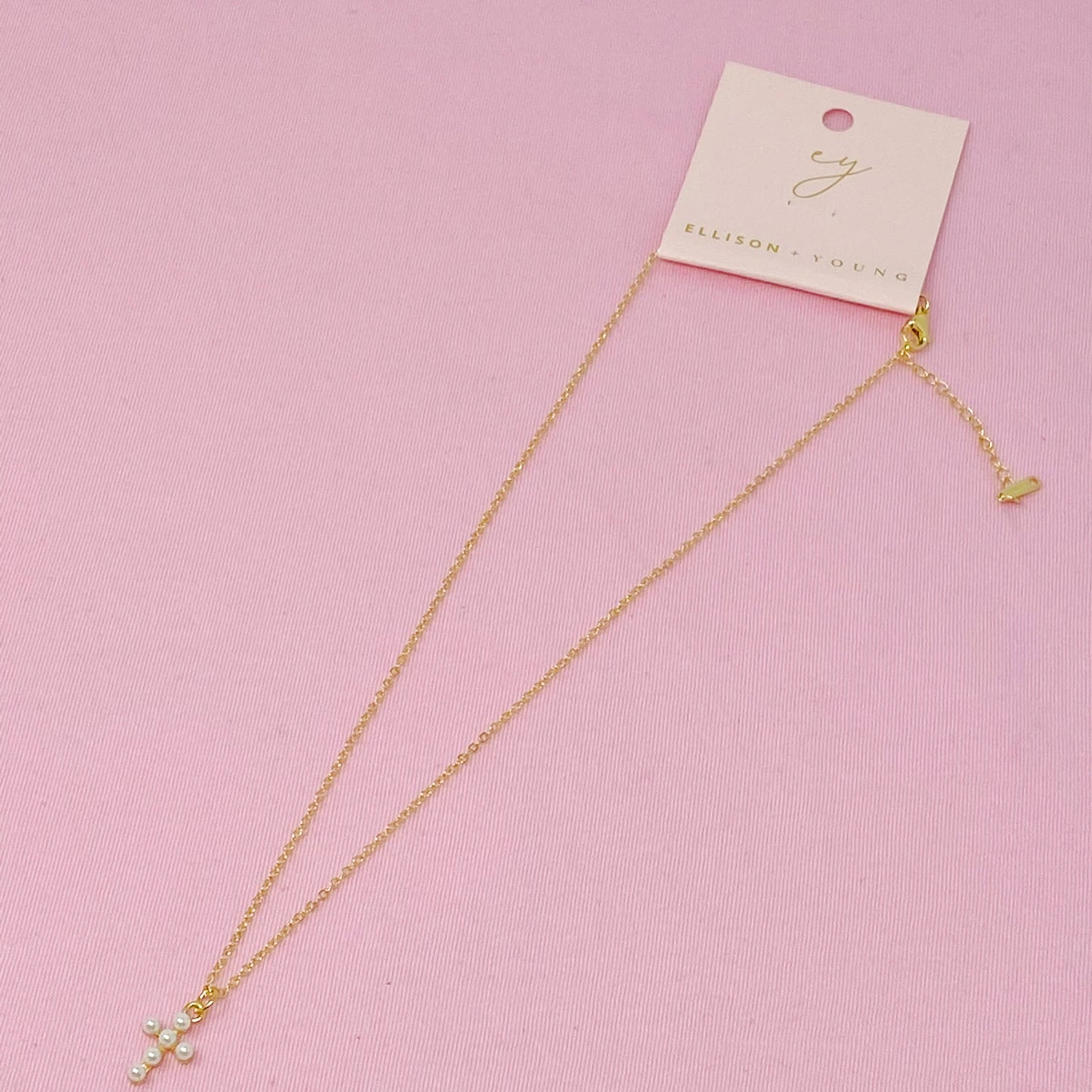 Ellison+Young - Shell Pearl Cross Necklace