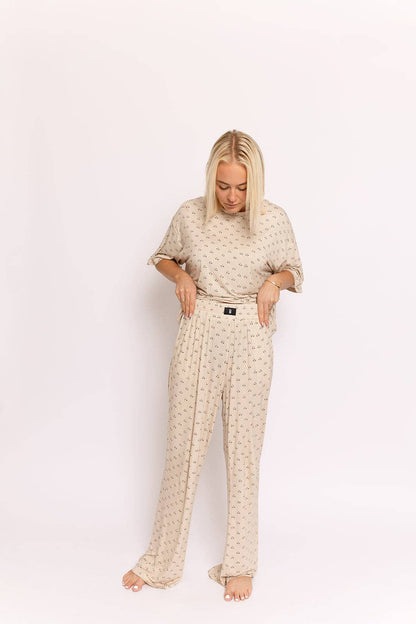 Forever French Baby - Women's Boxy Tee Lounge Set | Flora: X-Large