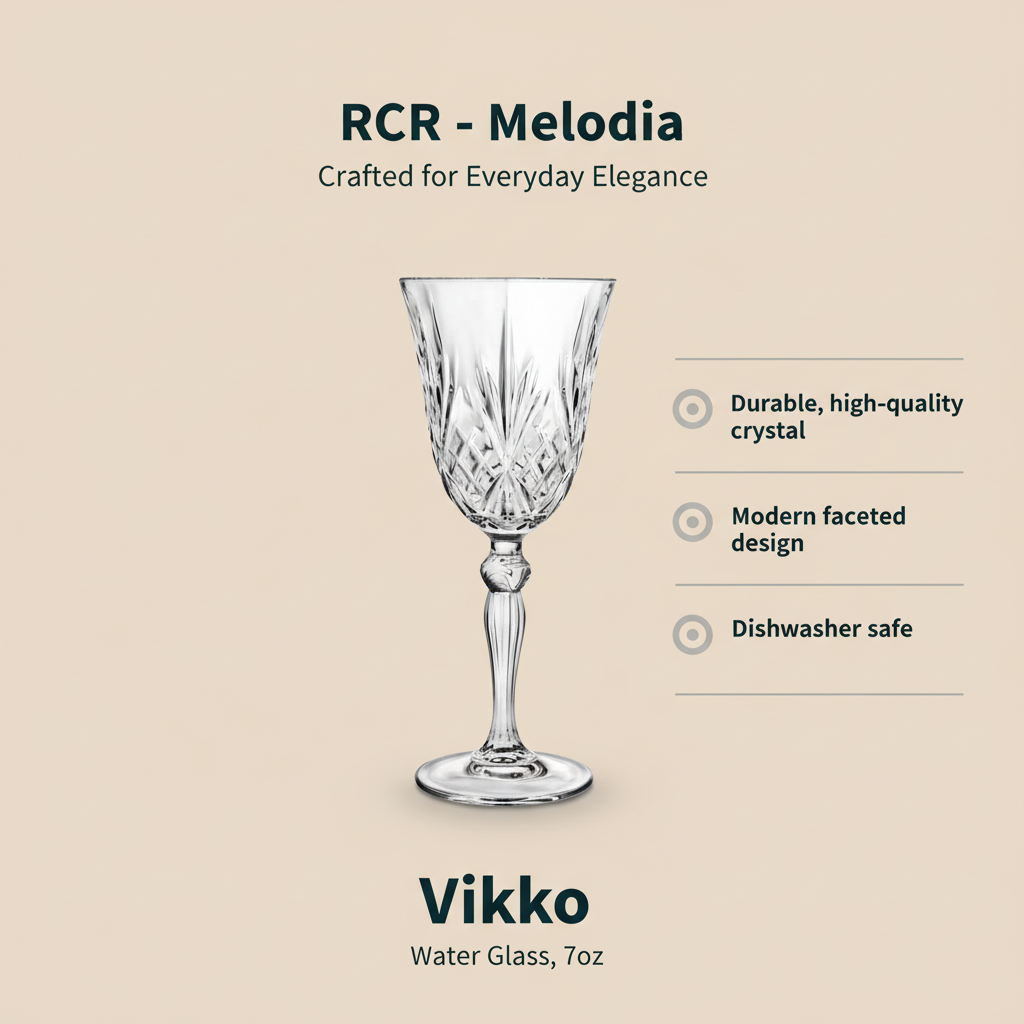 Kadra Kitchenware - RCR - Melodia, Water Glass, 7oz