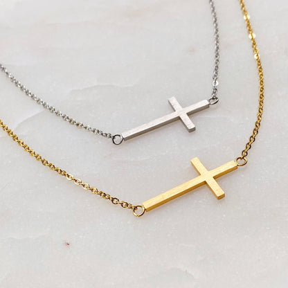 Ellison+Young - Kayla Cross Necklace: Gold