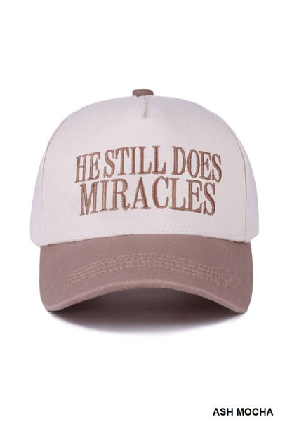 He still does miracles two tone canvas cotton cap