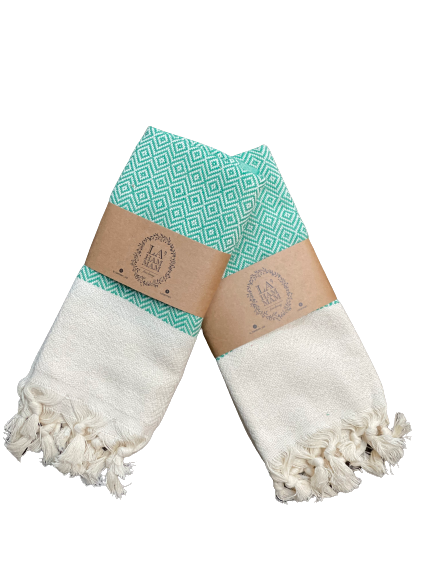 La Hammam - Diamond Turkish Cotton Kitchen / Hand Towel  40x18 in: Black