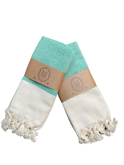 La Hammam - Diamond Turkish Cotton Kitchen / Hand Towel  40x18 in: Black