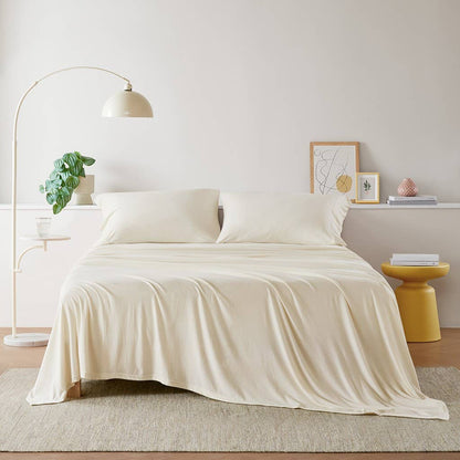 Olliix - All Season Jersey Knit Cotton Blend Sheet Set: Grey / King