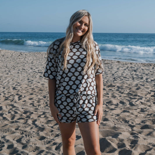 Forever French Baby - Women's Bamboo Short Set | Seashells: 2X-Large