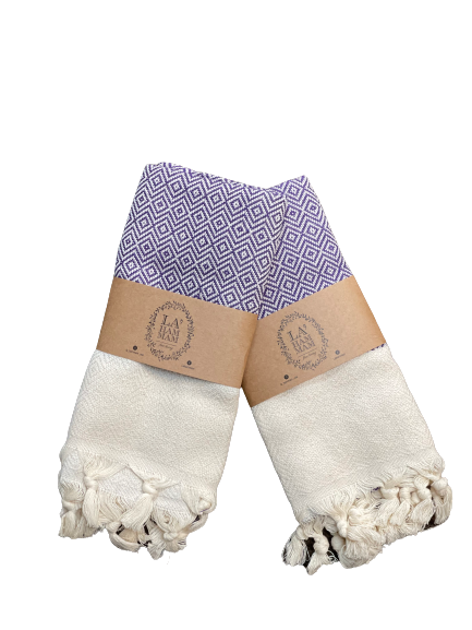 La Hammam - Diamond Turkish Cotton Kitchen / Hand Towel  40x18 in: Black