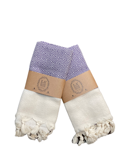 La Hammam - Diamond Turkish Cotton Kitchen / Hand Towel  40x18 in: Black