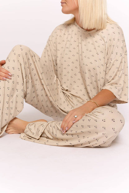 Forever French Baby - Women's Boxy Tee Lounge Set | Flora: X-Large