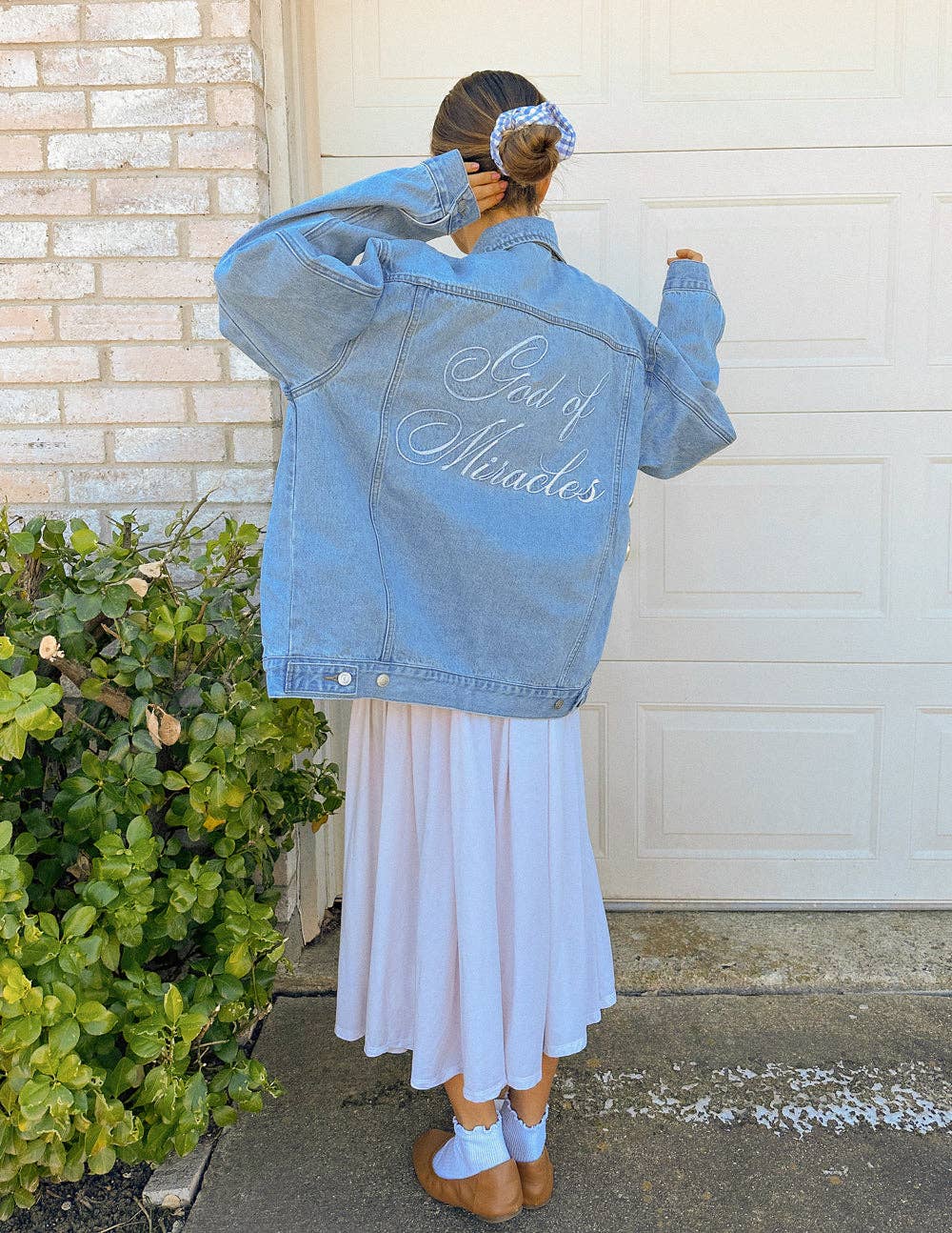 Elevated Faith - God of Miracles Denim Jacket: 2XL