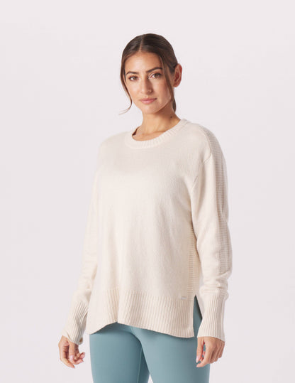Glyder - Elevated Knit Crew: Oatmilk: Oatmilk / L