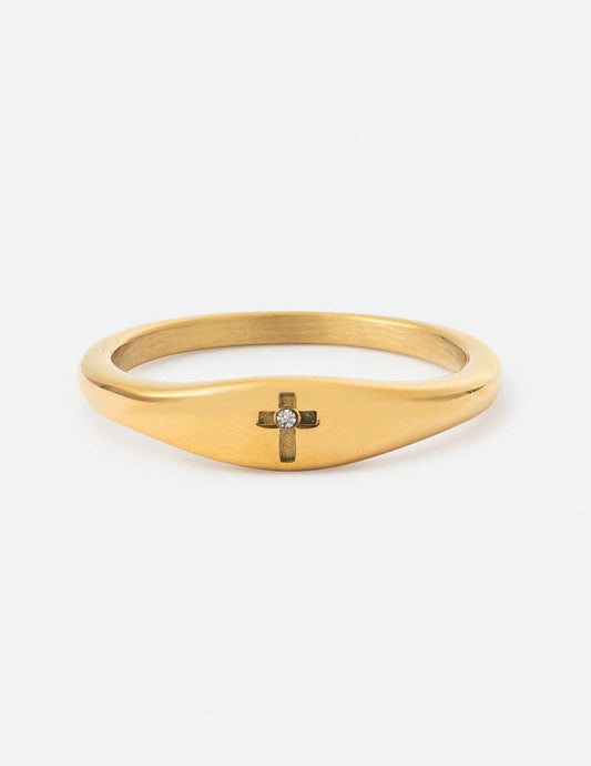Elevated Faith - Cross Gemstone Ring: 8