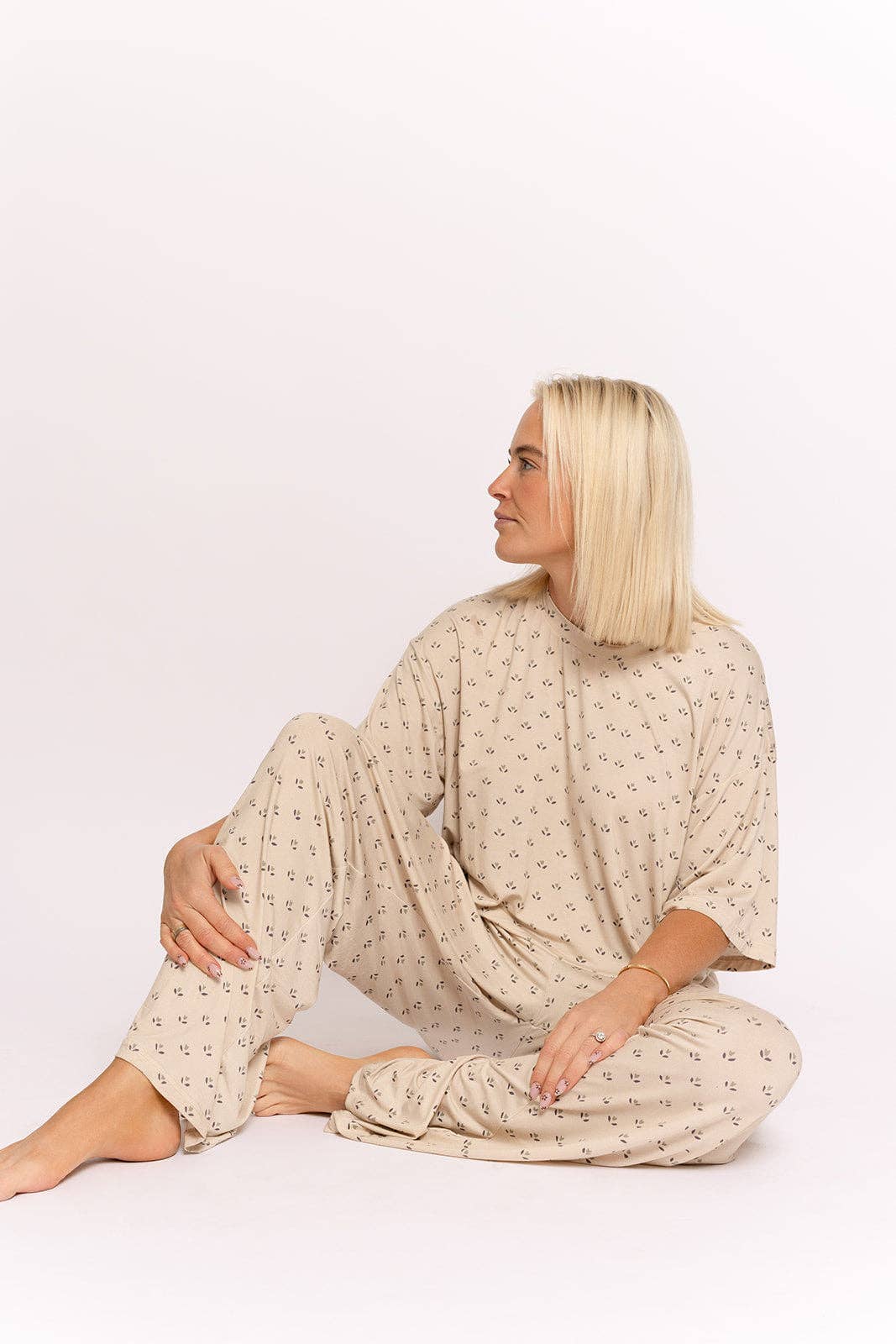 Forever French Baby - Women's Boxy Tee Lounge Set | Flora: X-Large