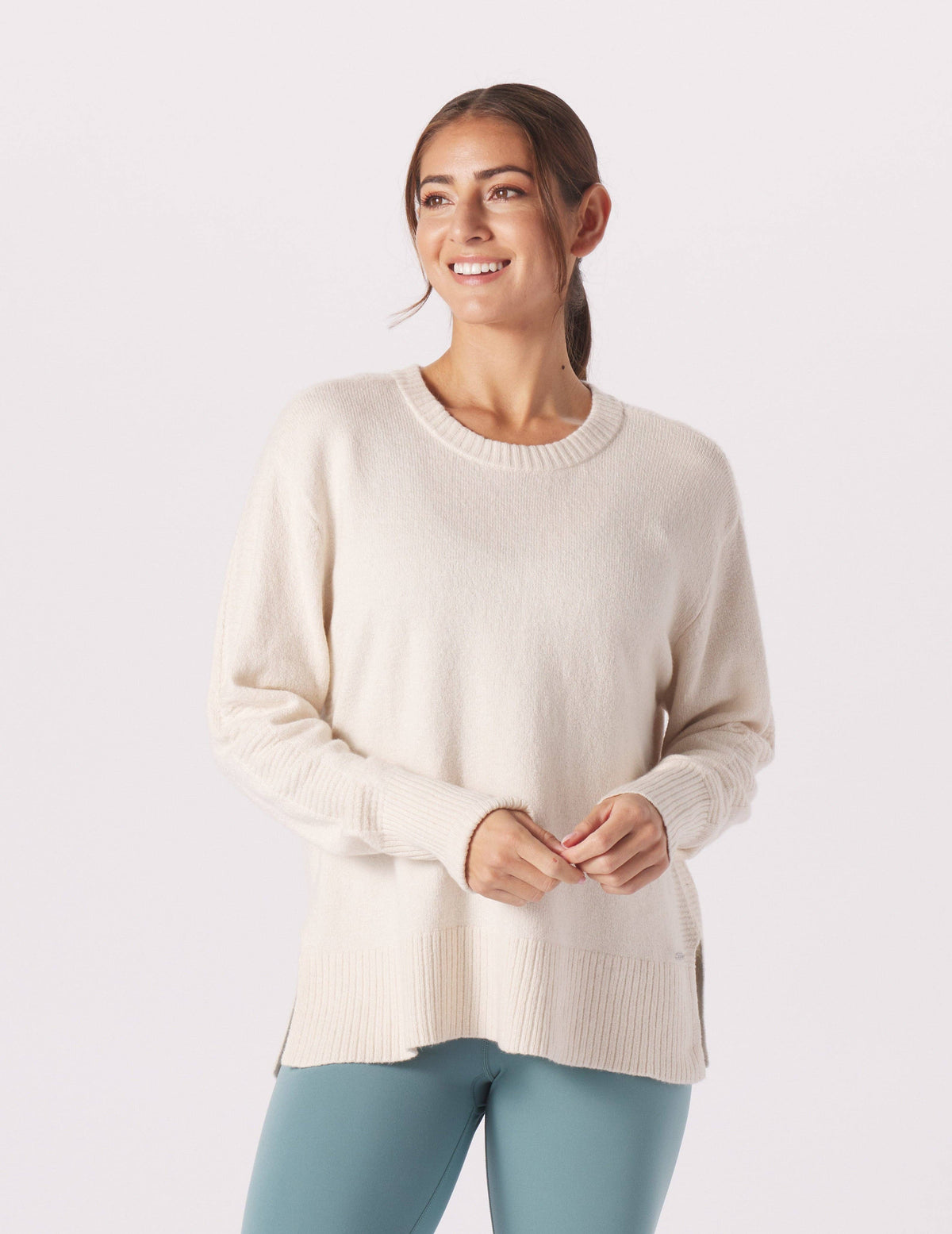 Glyder - Elevated Knit Crew: Oatmilk: Oatmilk / L
