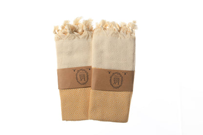 La Hammam - Diamond Turkish Cotton Kitchen / Hand Towel  40x18 in: Black