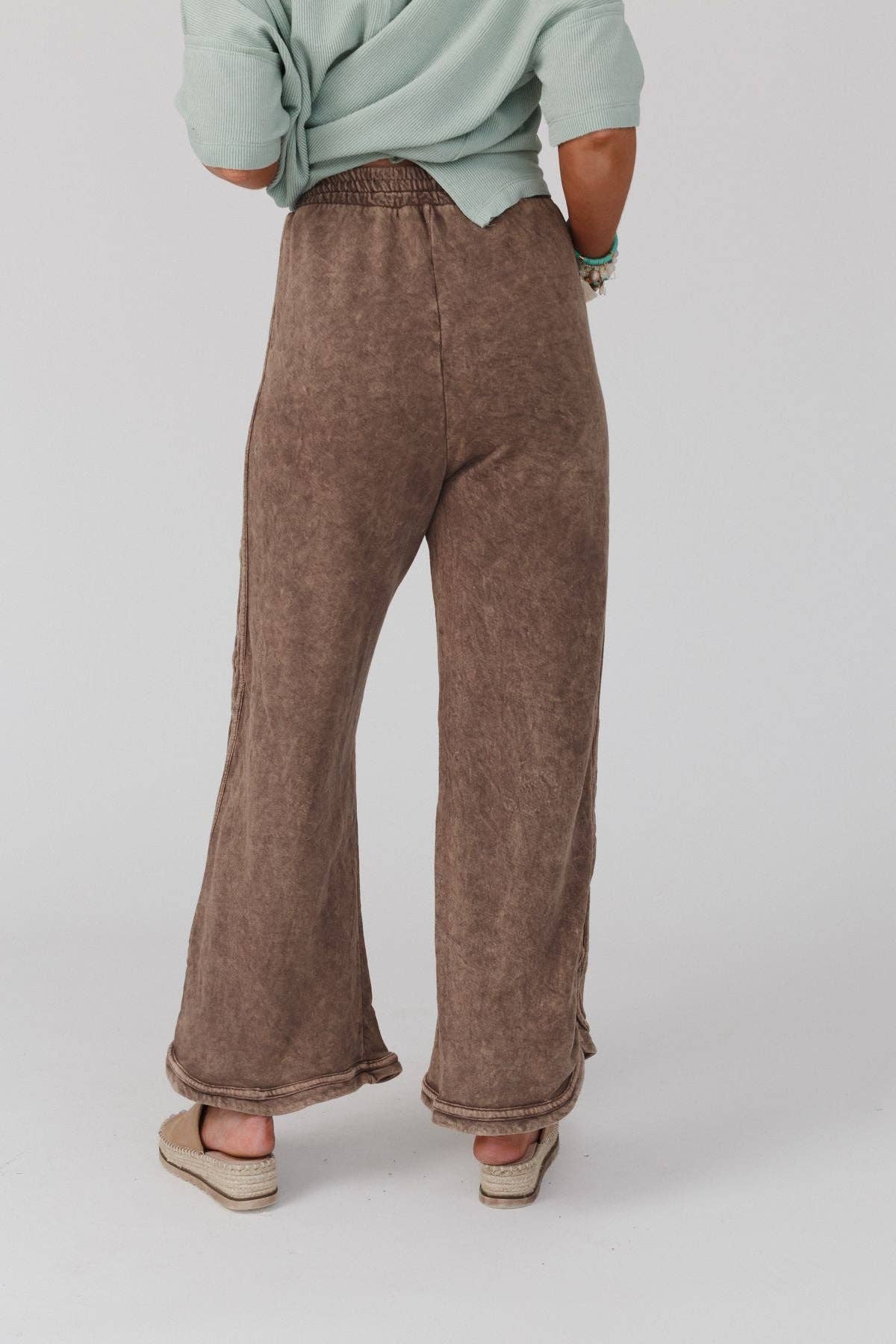 Three Bird Nest - So Comfy Wide Leg Full Pant - New Mocha: L