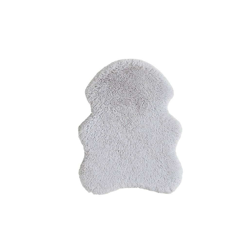 Olliix - Faux Fur Orthopedic Dog Bed Rug with Cover, Grey: Medium