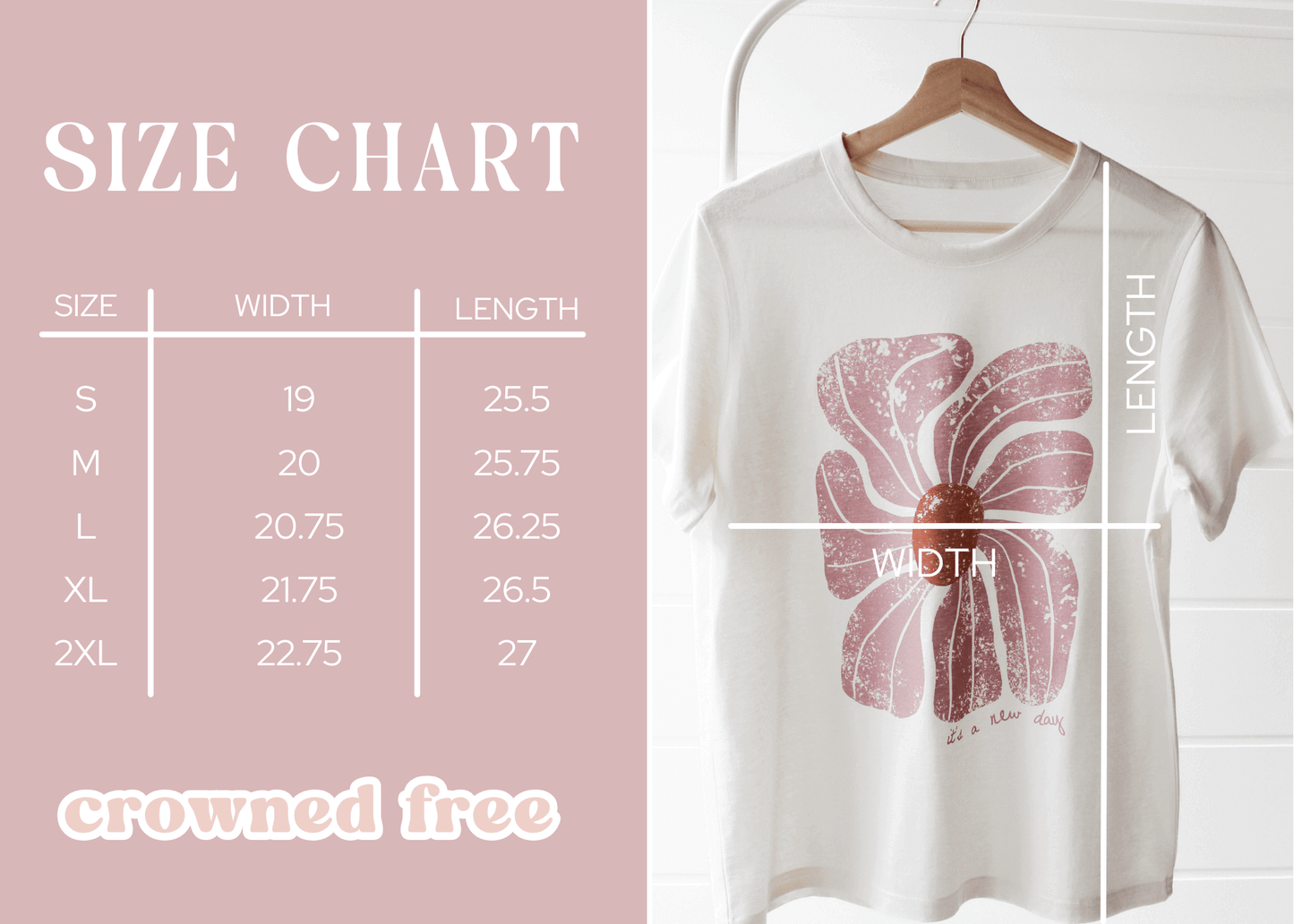 Crowned Free - It's a New Day Tee: 2XL