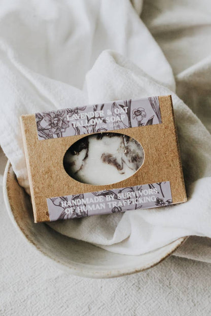 Crowned Free - Tallow Soap - Lavender and Oat - Made by Survivors