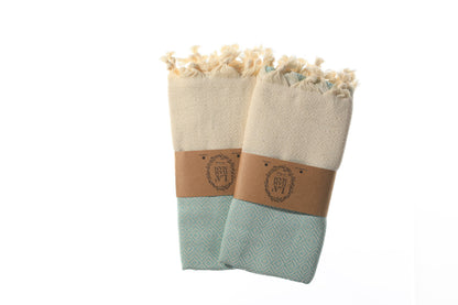 La Hammam - Diamond Turkish Cotton Kitchen / Hand Towel  40x18 in: Black