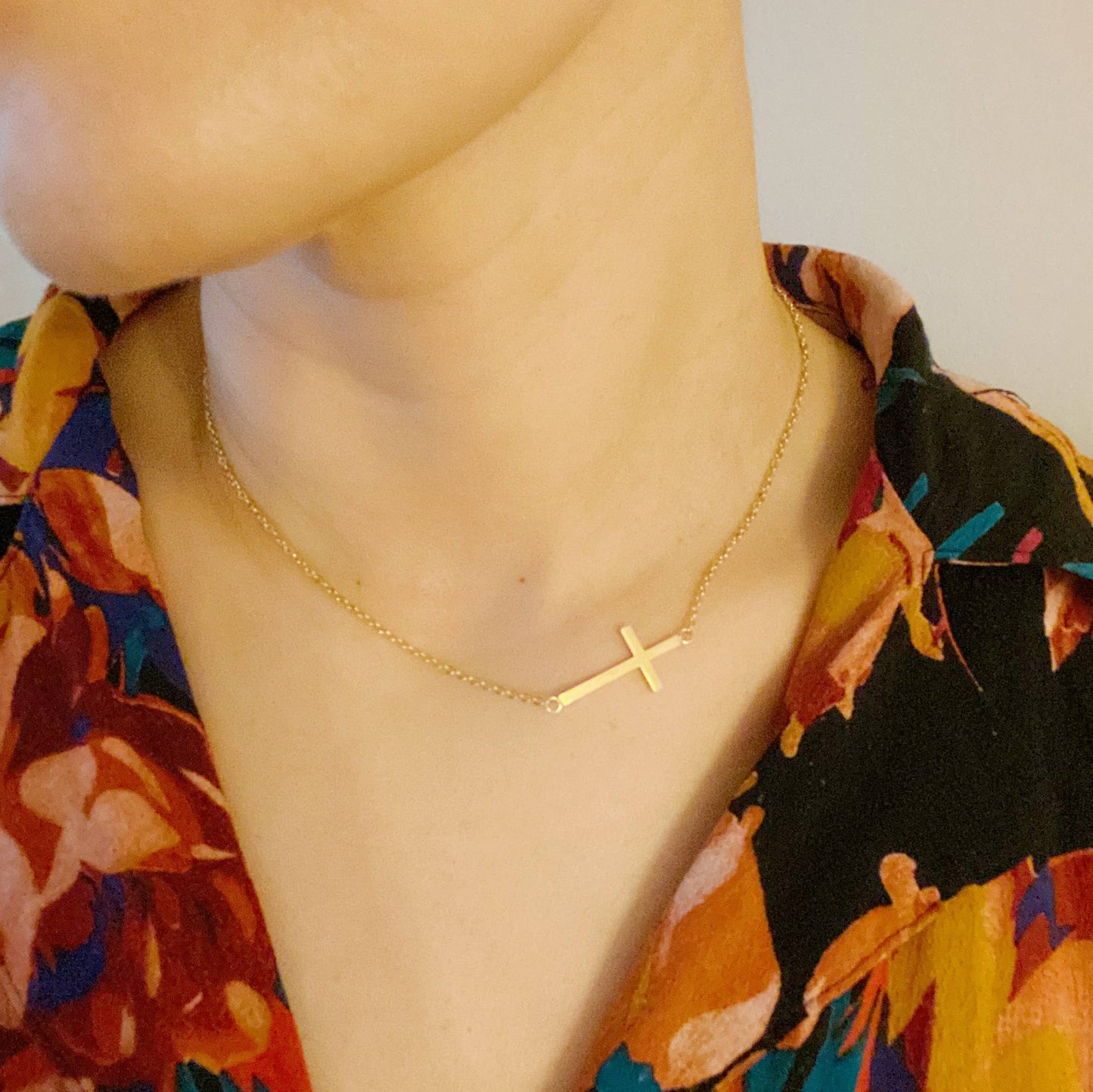 Ellison+Young - Kayla Cross Necklace: Gold