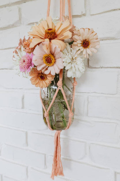 Crowned Free - Planted Macrame Plant Hanger - Made by Survivors