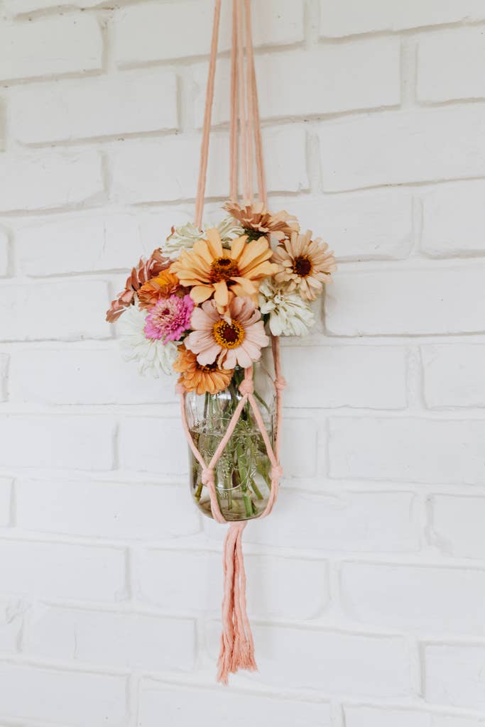 Crowned Free - Planted Macrame Plant Hanger - Made by Survivors