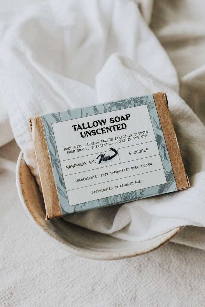 Crowned Free - Tallow Soap - Unscented - Made by Survivors