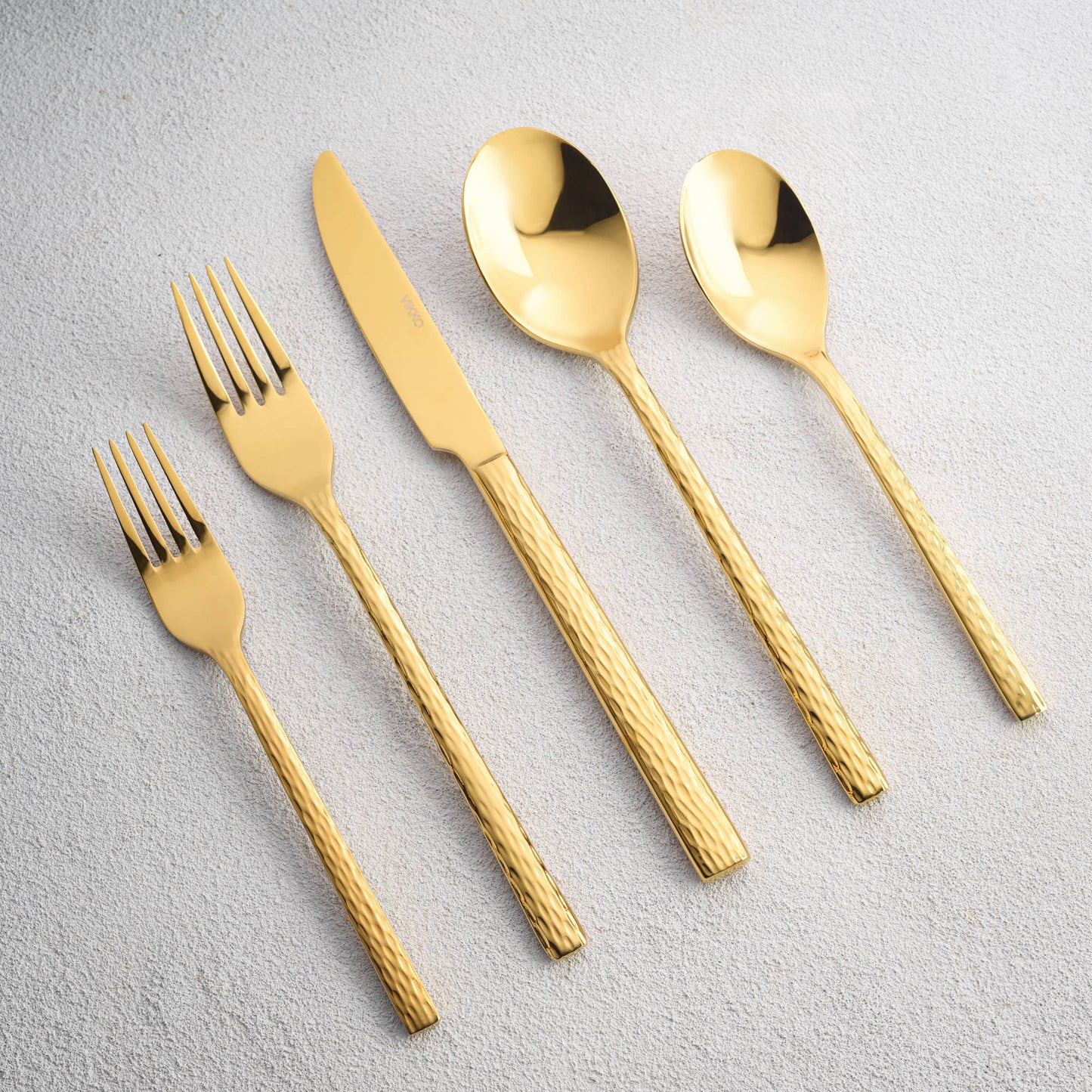 Kadra Kitchenware - Vikko - Adore, Shiny Gold, 18/10 SS, 20 Pc Flatware Set