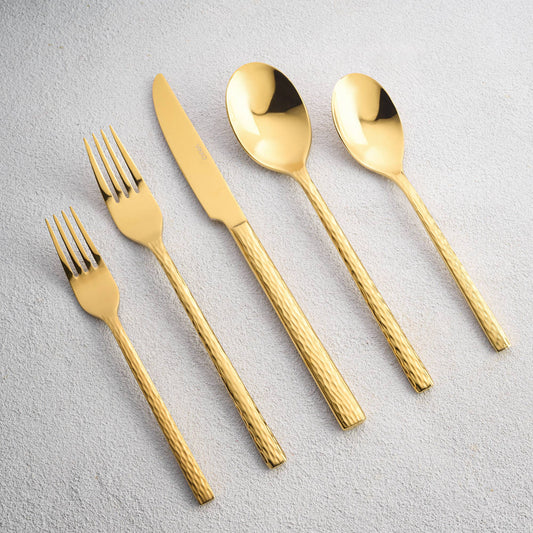 Kadra Kitchenware - Vikko - Adore, Shiny Gold, 18/10 SS, 20 Pc Flatware Set