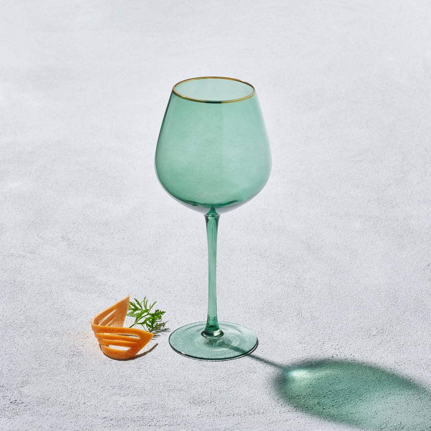 Kadra Kitchenware - Vikko - Platinum Green Gold Rim Wine Glass 27oz