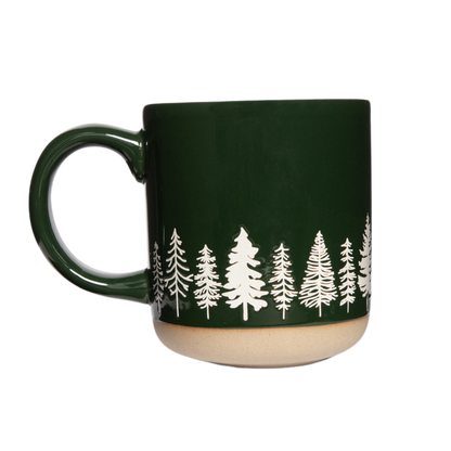 Sweet Water Decor - Pine Trees Stoneware Coffee Mug - Christmas Decor
