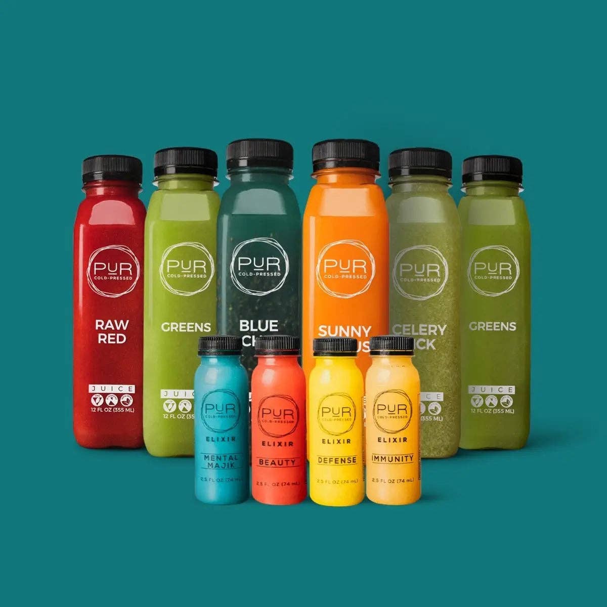 PUR Cold Pressed Juice - 7 Day Cleanse Ultimate Wellness Juice Cleanse: Signature Juice Cleanse + 24 Wellness Shots / 7 day cleanse (42 Juices)