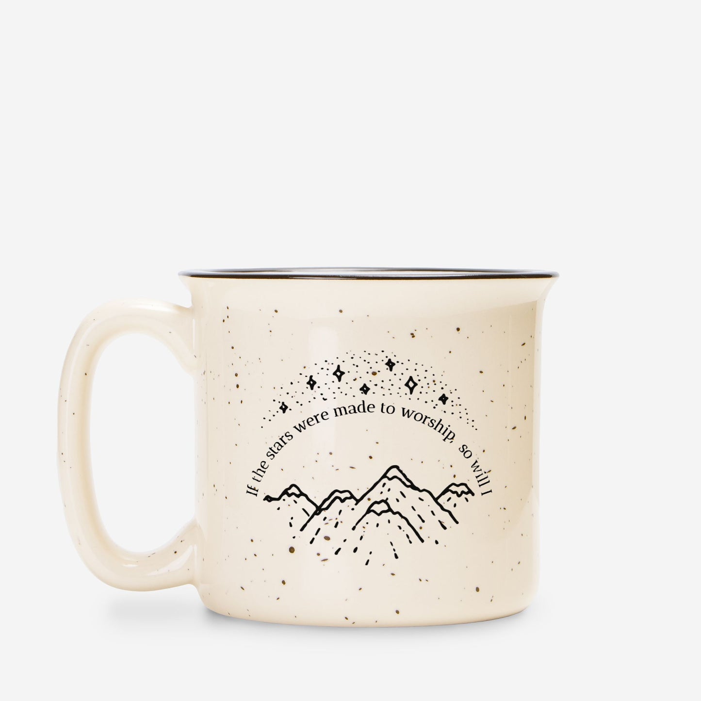 Worship Ceramic Camp Mug Speckled Cream 13oz