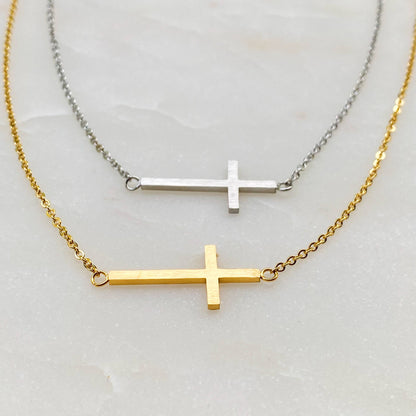 Ellison+Young - Kayla Cross Necklace: Gold
