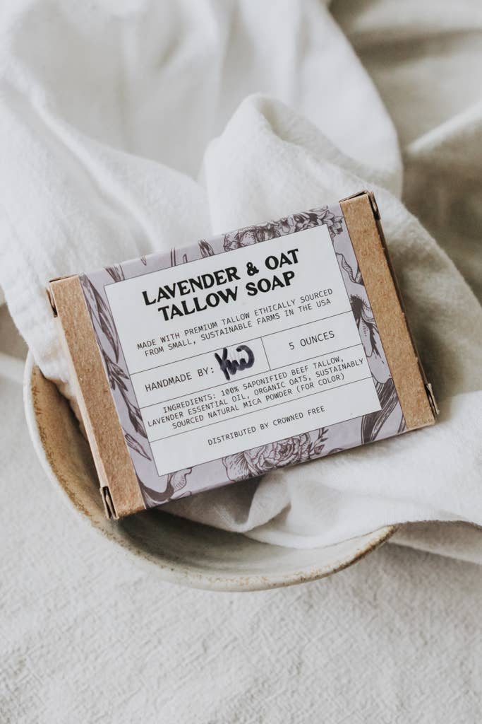 Crowned Free - Tallow Soap - Lavender and Oat - Made by Survivors