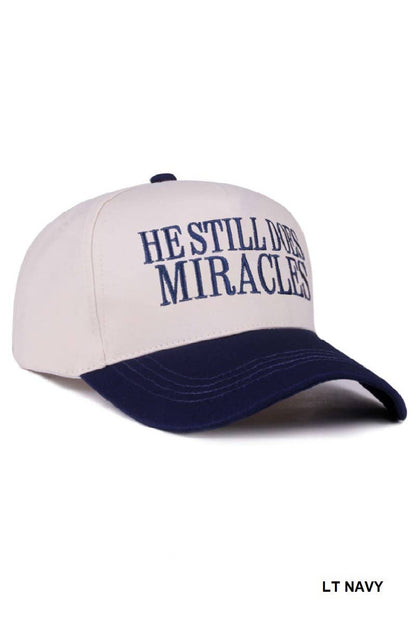 He still does miracles two tone canvas cotton cap