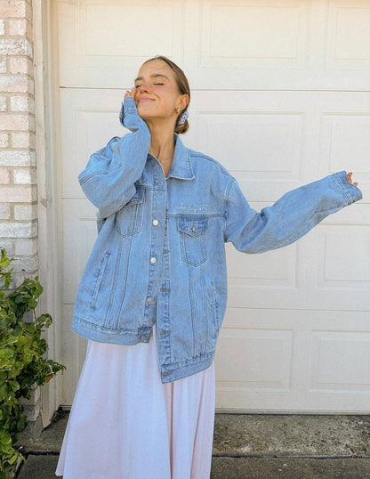 Elevated Faith - God of Miracles Denim Jacket: 2XL