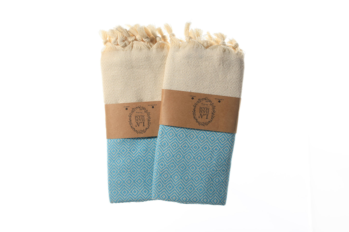 La Hammam - Diamond Turkish Cotton Kitchen / Hand Towel  40x18 in: Black