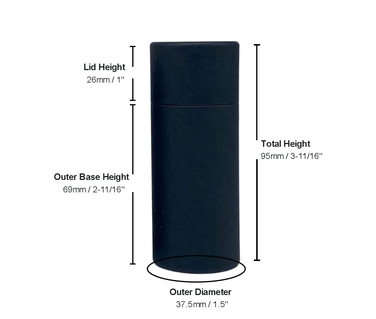 GreenWay Containers - 2 ounce / 60 g Push-up Paper Tube: Brown / Short / 50