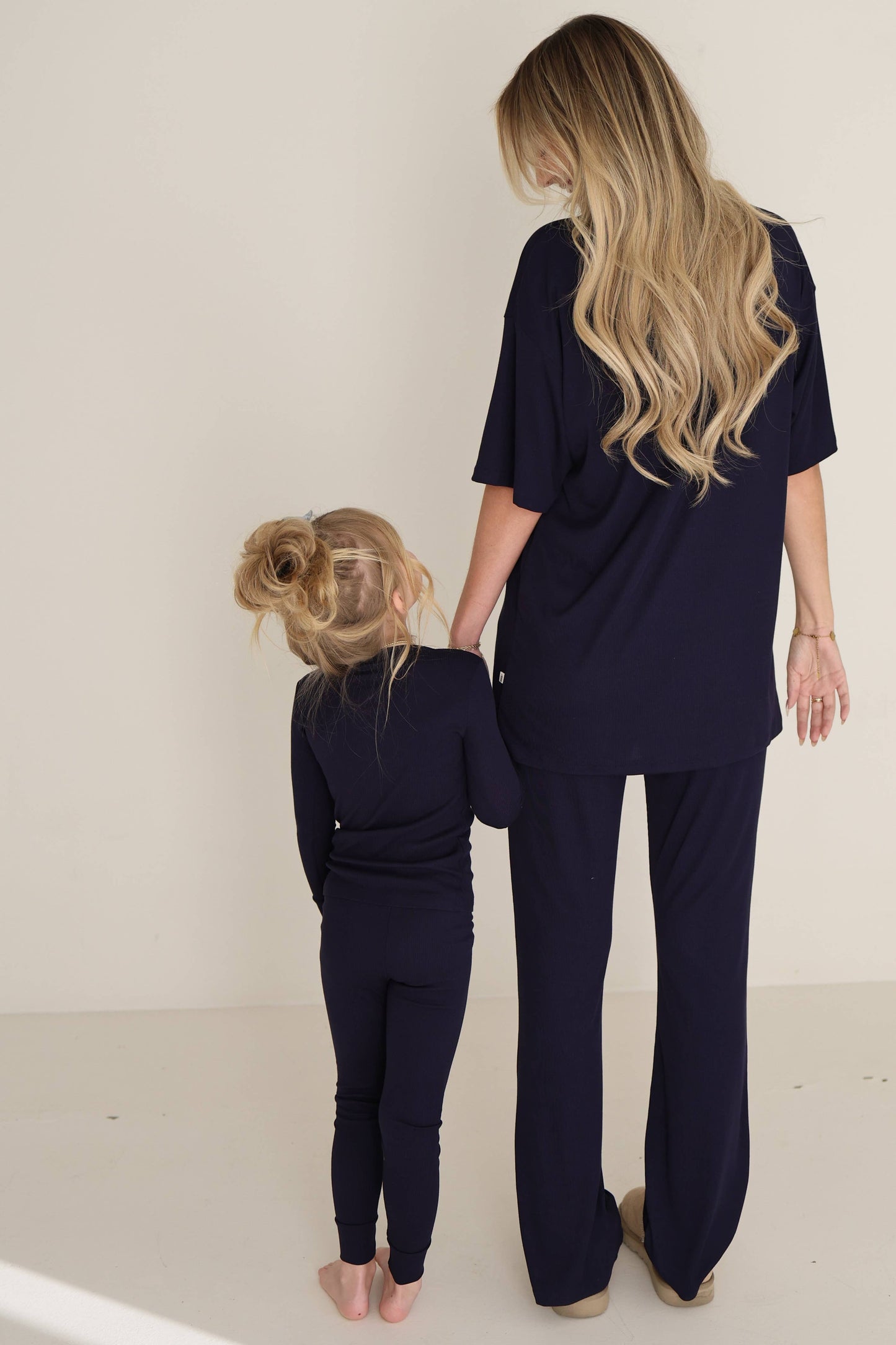 Forever French Baby - Short Sleeve Bamboo Women's Lounge Set | Blueberry Ribbed: X-Large