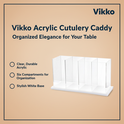 Kadra Kitchenware - Vikko Acrylic Cutlery Caddy with White Bottom