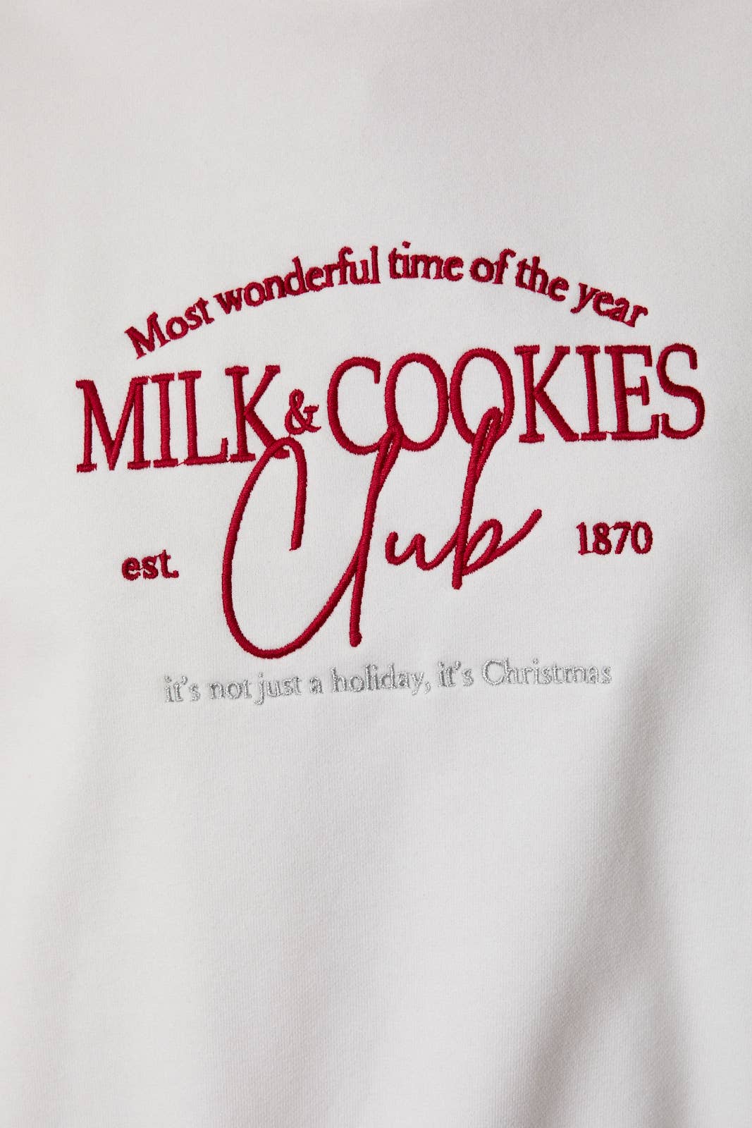 Sunday Edition by LE LIS - CREW NECK LONG SLEEVE "MILK&COOKIES CLUB" SWEATSHIRT: White / M